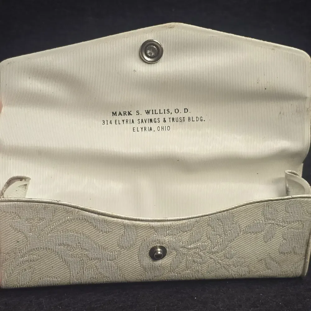 Vintage Bausch & Lomb Cat Eye Sunglasses Etched Aluminum Browline 1950s Case &
